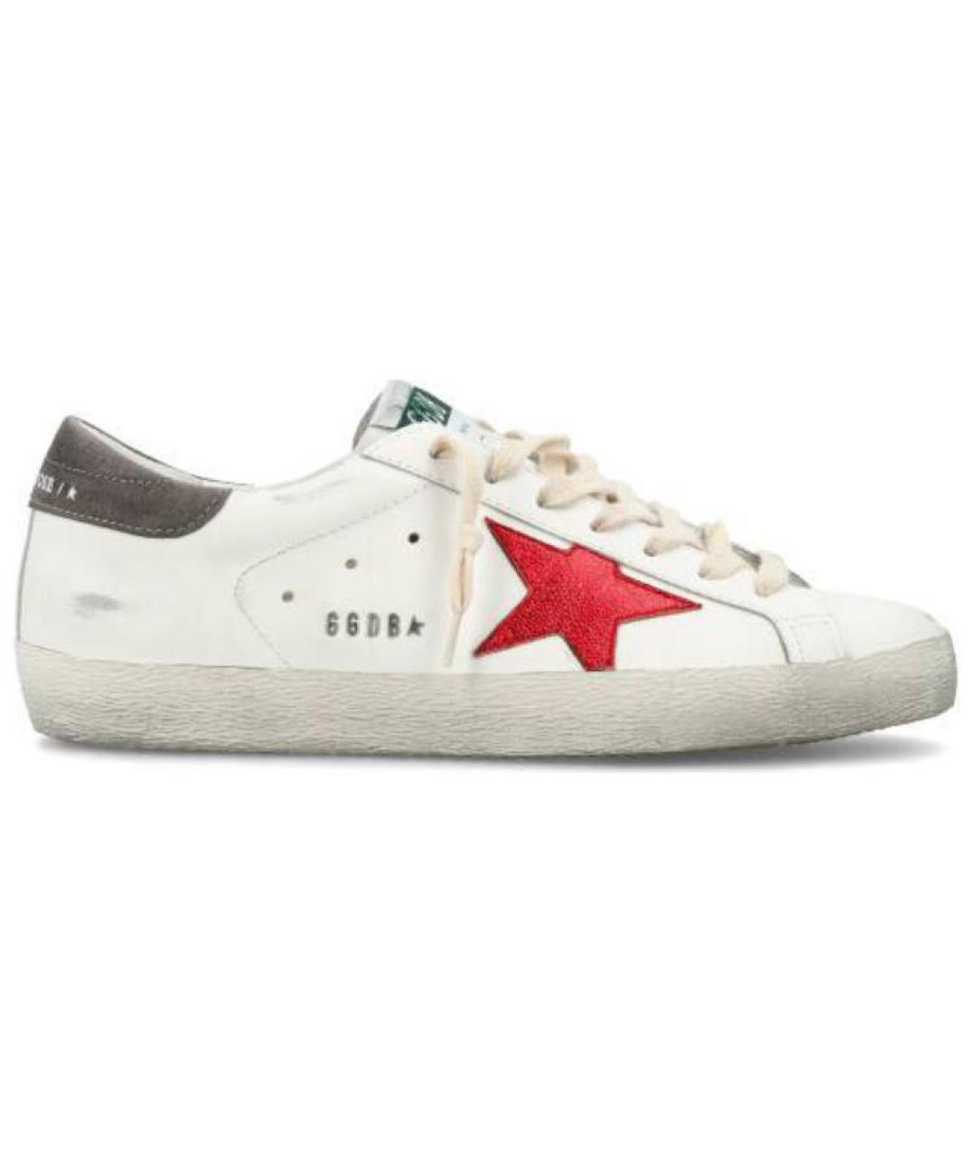 GOLDEN GOOSE DELUXE BRAND Белые кожаные низкие кроссовки / кеды, фото 1