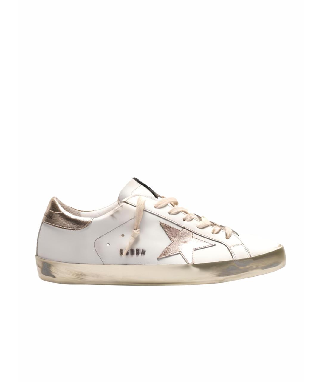 GOLDEN GOOSE DELUXE BRAND Бежевые кожаные низкие кроссовки / кеды, фото 1