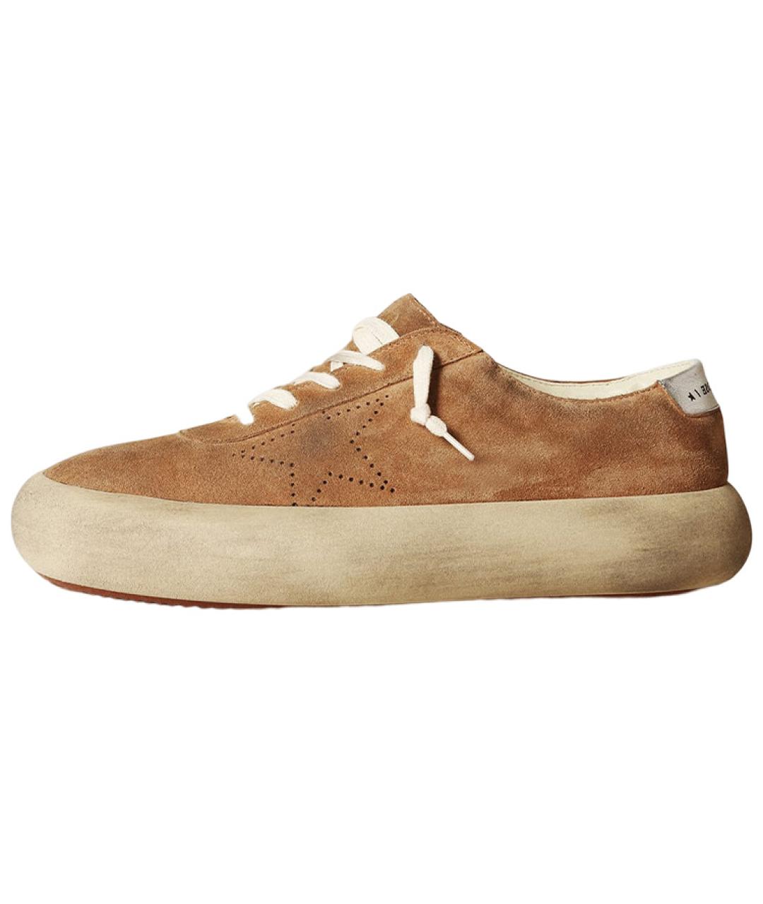 GOLDEN GOOSE DELUXE BRAND Коричневые замшевые низкие кроссовки / кеды, фото 2