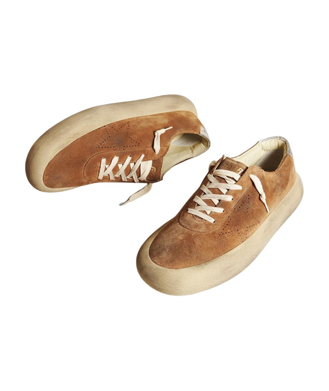 GOLDEN GOOSE DELUXE BRAND Коричневые замшевые низкие кроссовки / кеды, фото 3