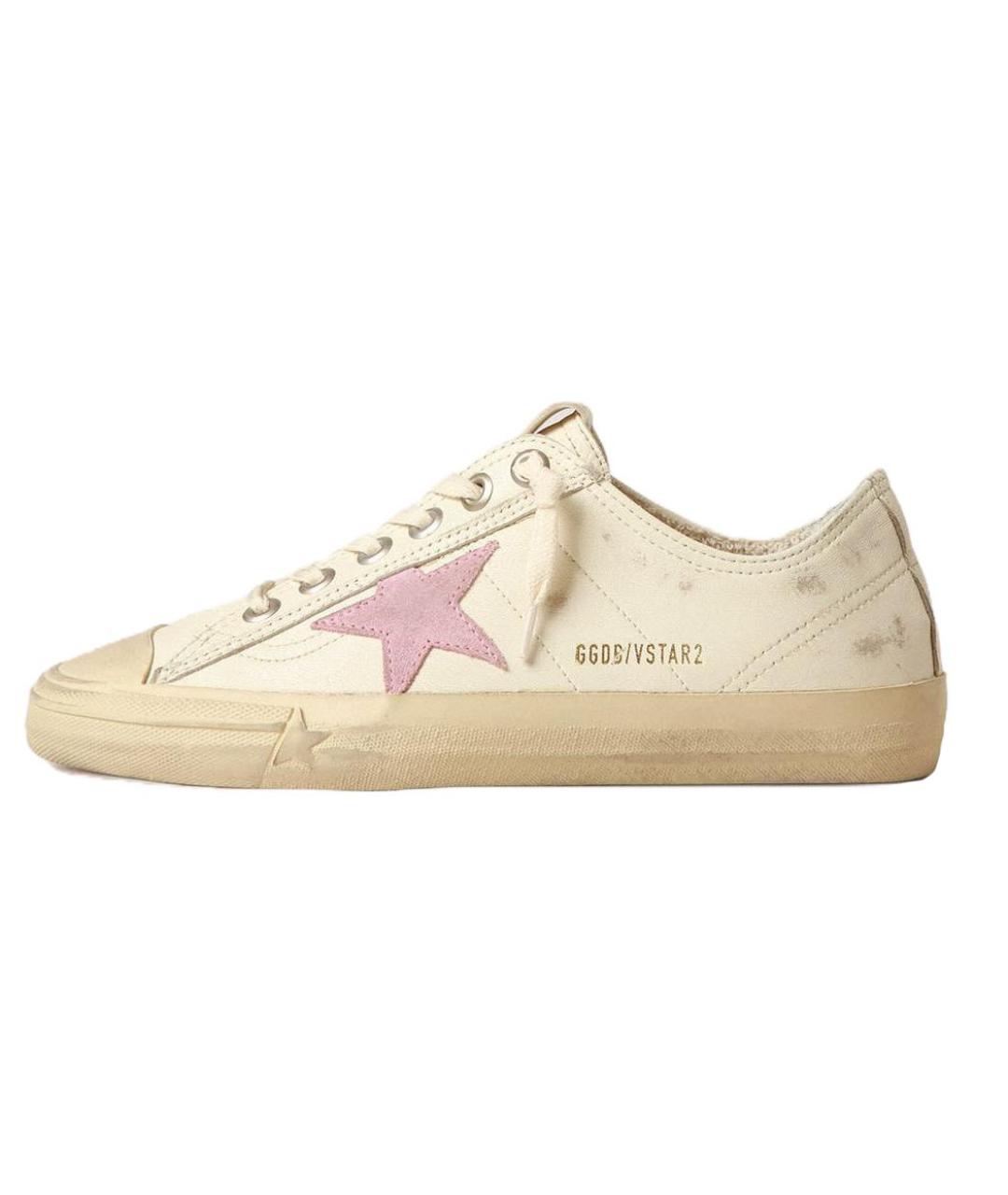 GOLDEN GOOSE DELUXE BRAND Бежевые кожаные кеды, фото 2