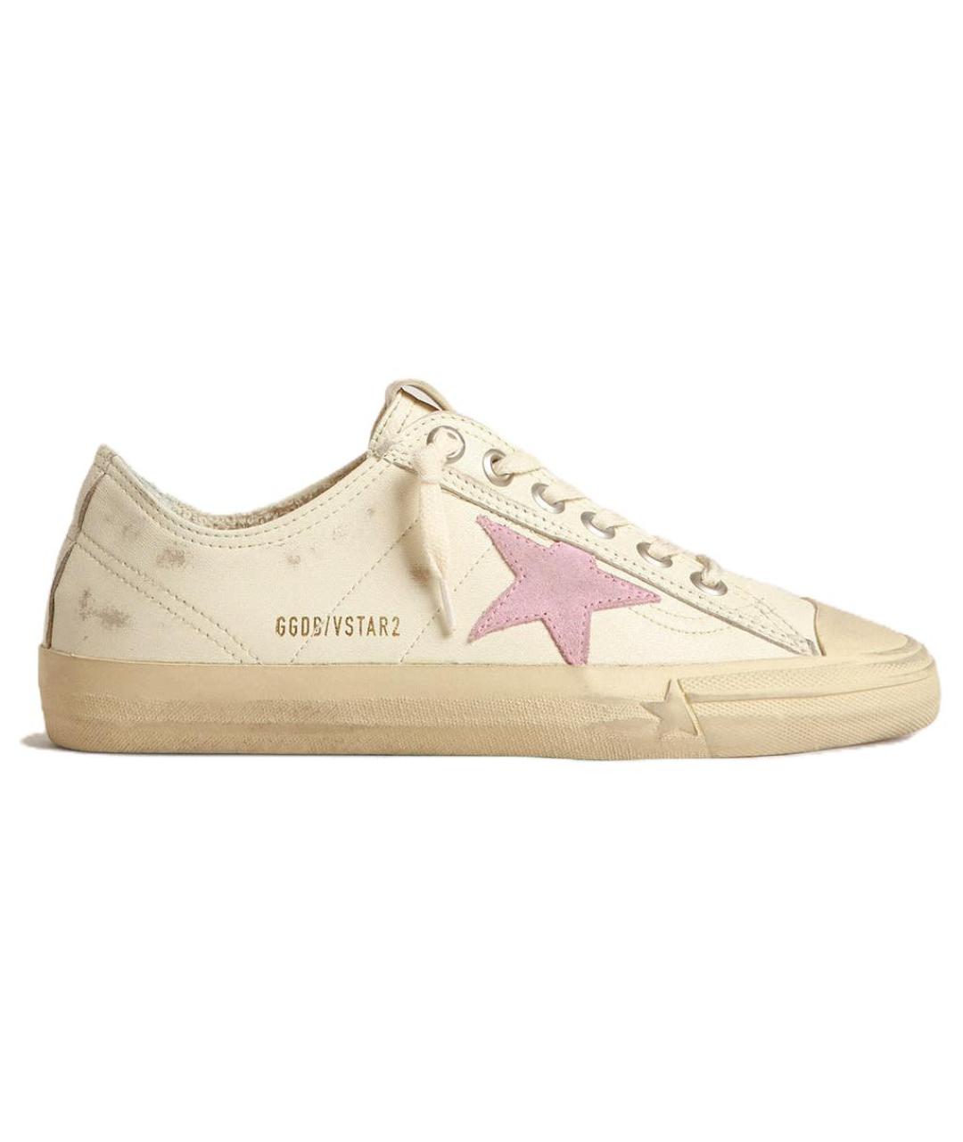 GOLDEN GOOSE DELUXE BRAND Бежевые кожаные кеды, фото 1