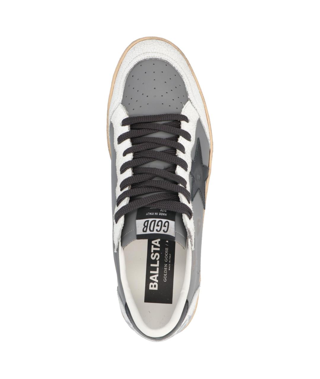 GOLDEN GOOSE DELUXE BRAND Серые кожаные низкие кроссовки / кеды, фото 5