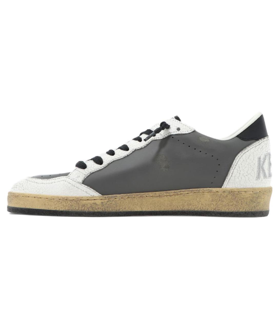 GOLDEN GOOSE DELUXE BRAND Серые кожаные низкие кроссовки / кеды, фото 2