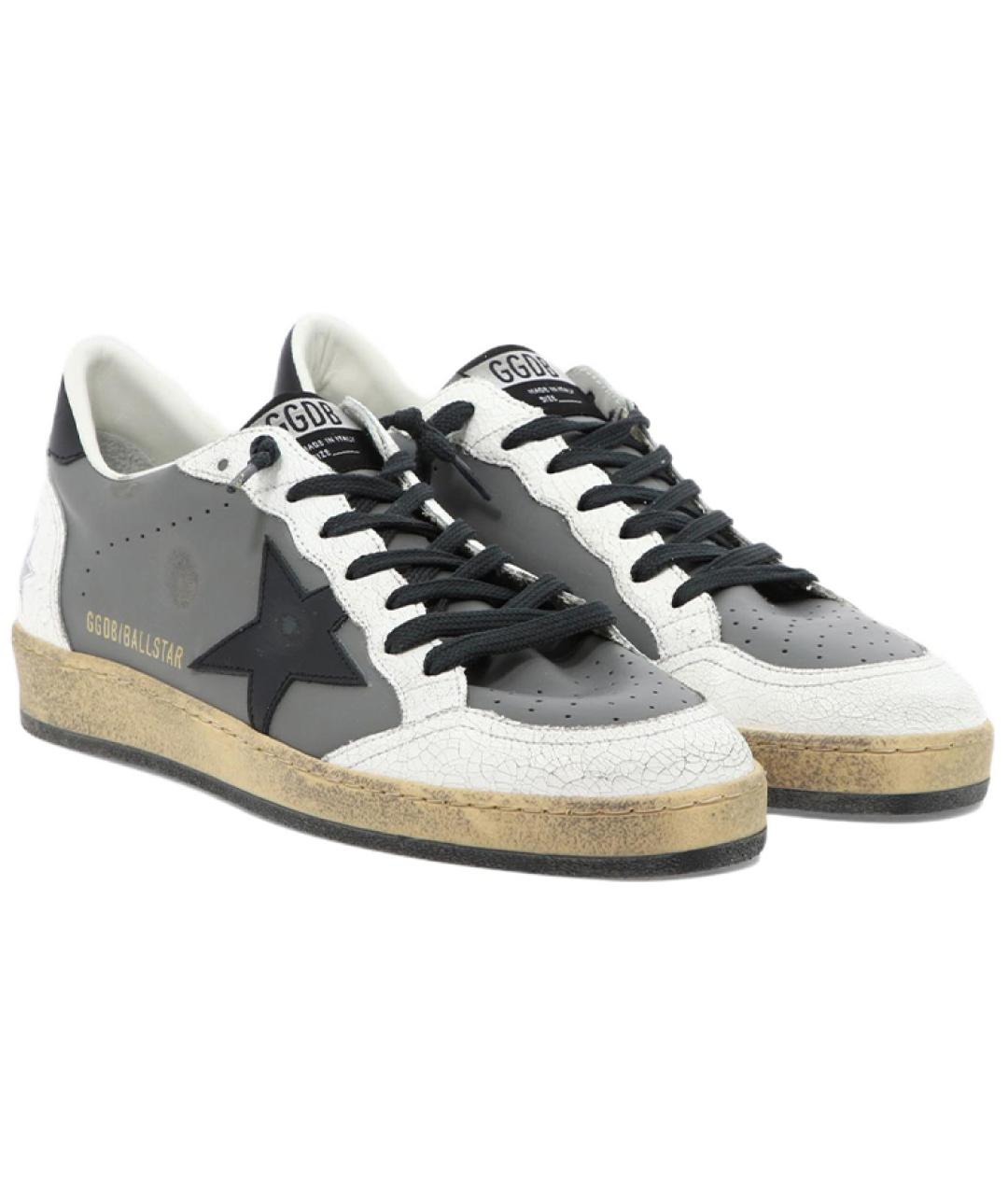 GOLDEN GOOSE DELUXE BRAND Серые кожаные низкие кроссовки / кеды, фото 3
