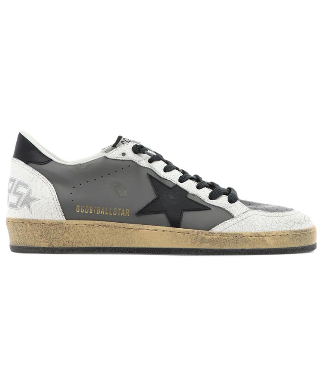 GOLDEN GOOSE DELUXE BRAND Серые кожаные низкие кроссовки / кеды, фото 1
