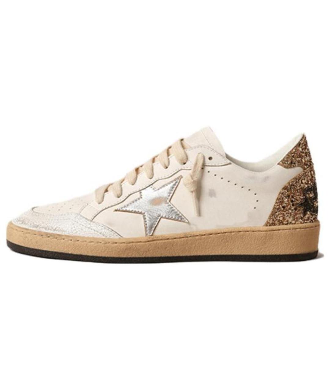 GOLDEN GOOSE DELUXE BRAND Бежевые кожаные кеды, фото 2