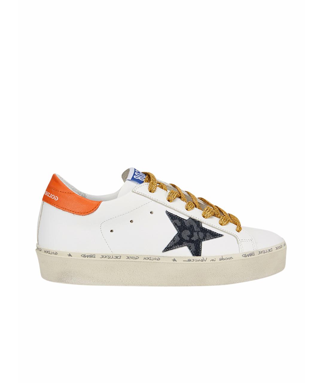 GOLDEN GOOSE DELUXE BRAND Оранжевое кожаные кеды, фото 1