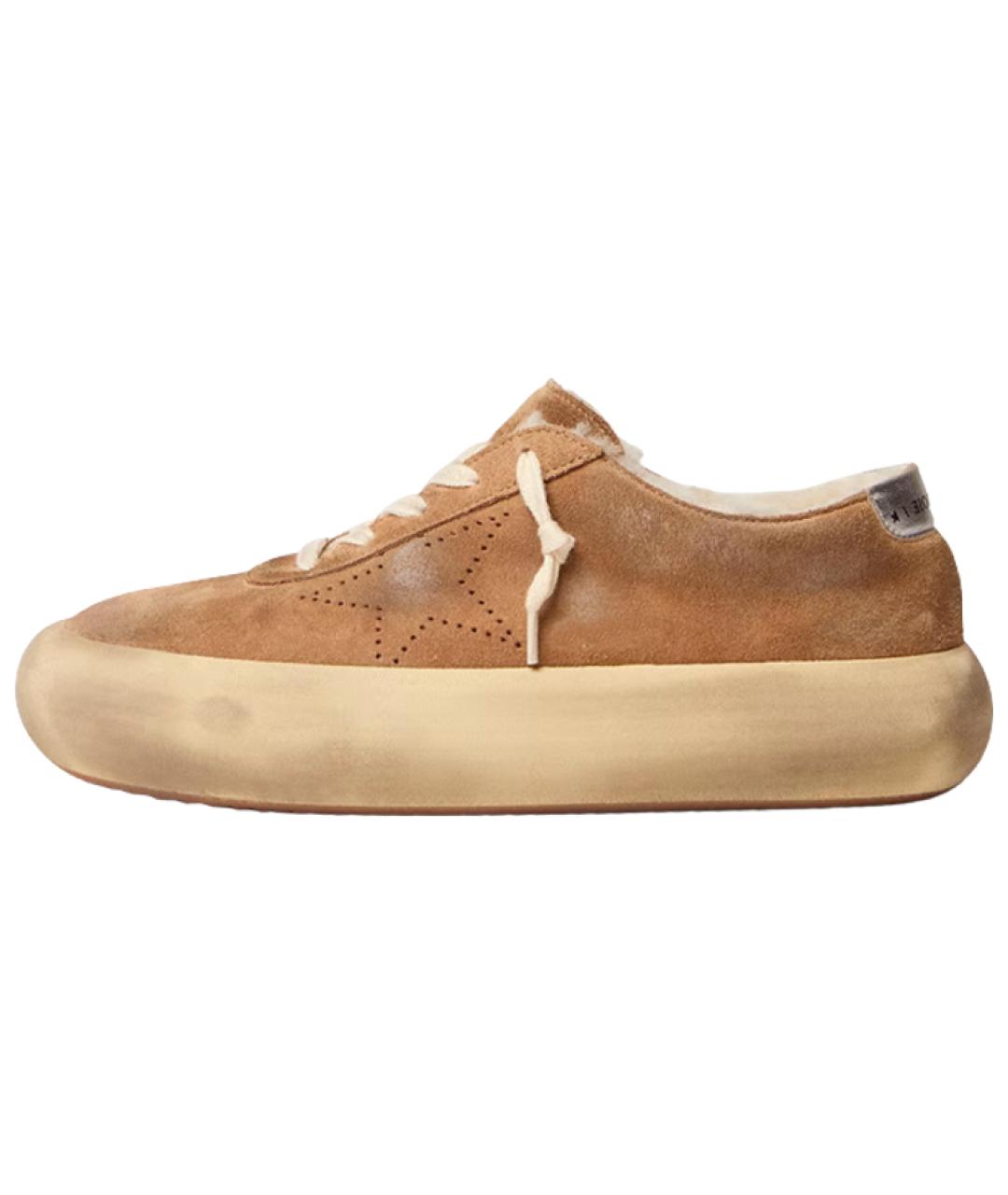 GOLDEN GOOSE Коричневые замшевые кеды, фото 2
