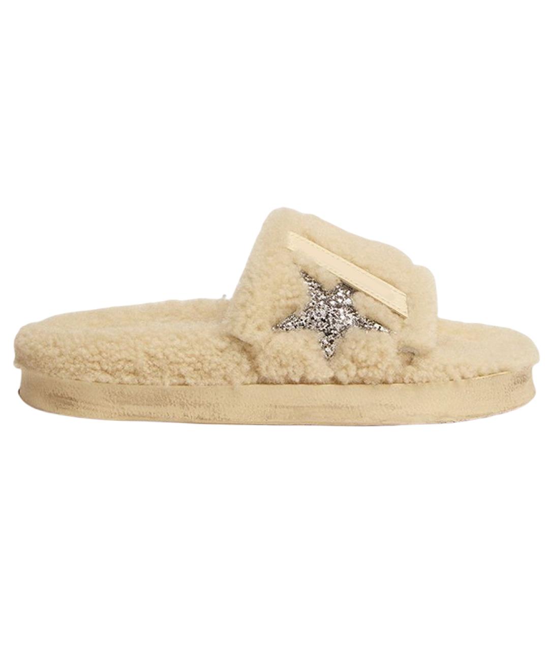 GOLDEN GOOSE DELUXE BRAND Бежевые шлепанцы, фото 1