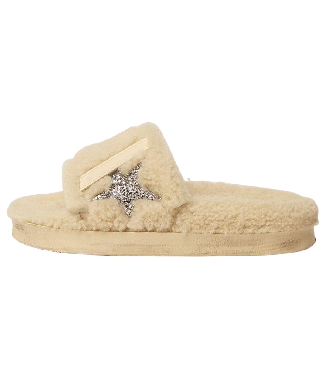 GOLDEN GOOSE DELUXE BRAND Бежевые шлепанцы, фото 2