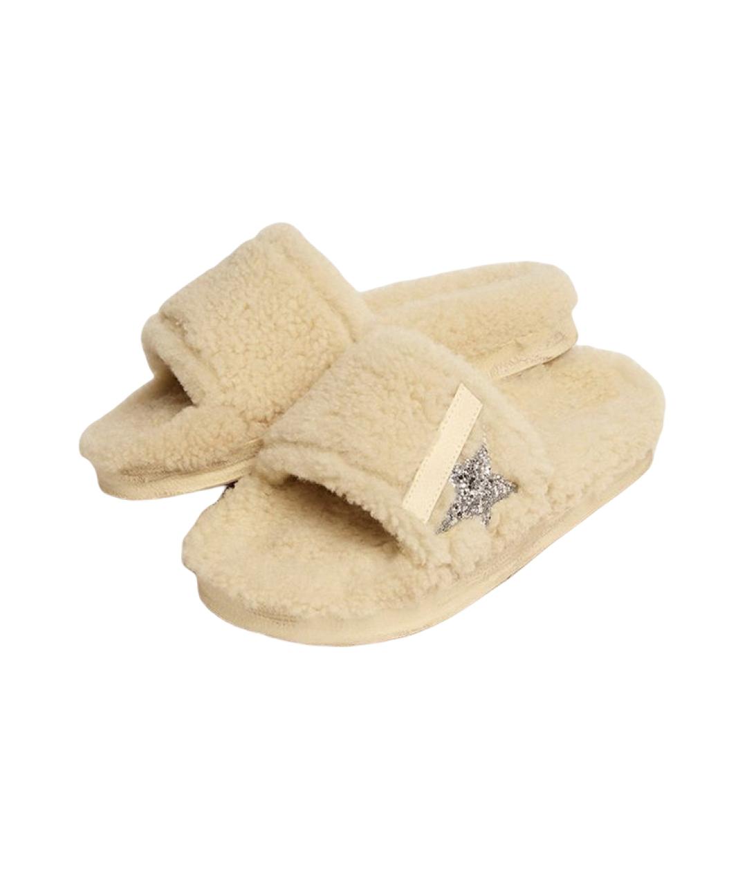 GOLDEN GOOSE DELUXE BRAND Бежевые шлепанцы, фото 3