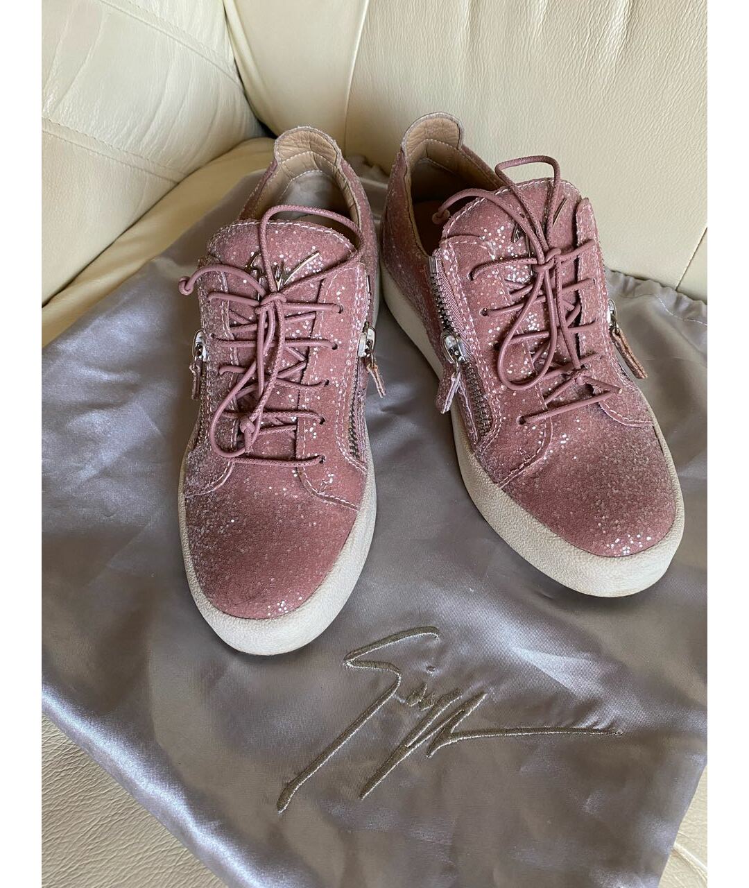 GIUSEPPE ZANOTTI DESIGN Розовые кожаные кроссовки, фото 7