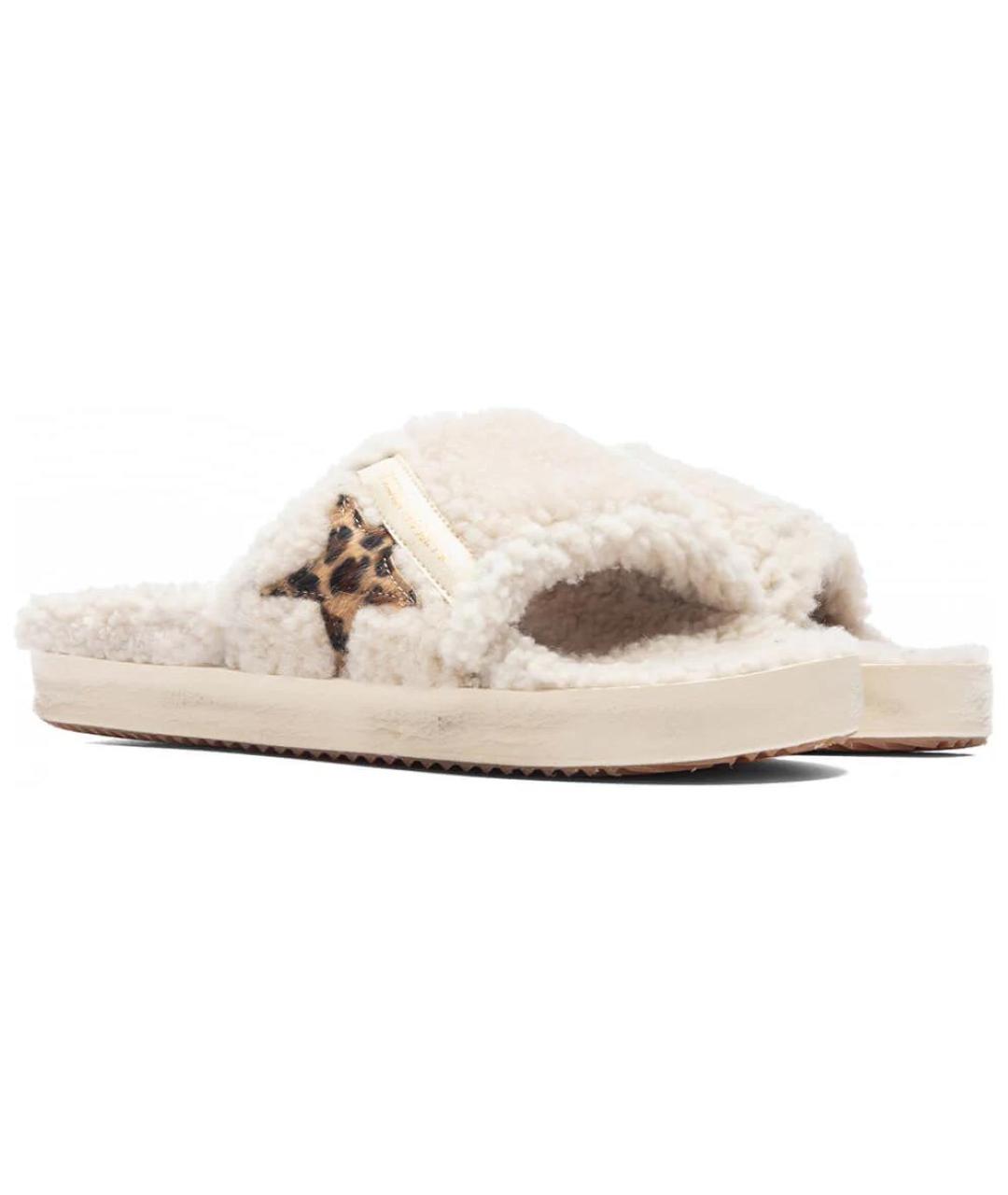 GOLDEN GOOSE DELUXE BRAND Бежевые шлепанцы, фото 3
