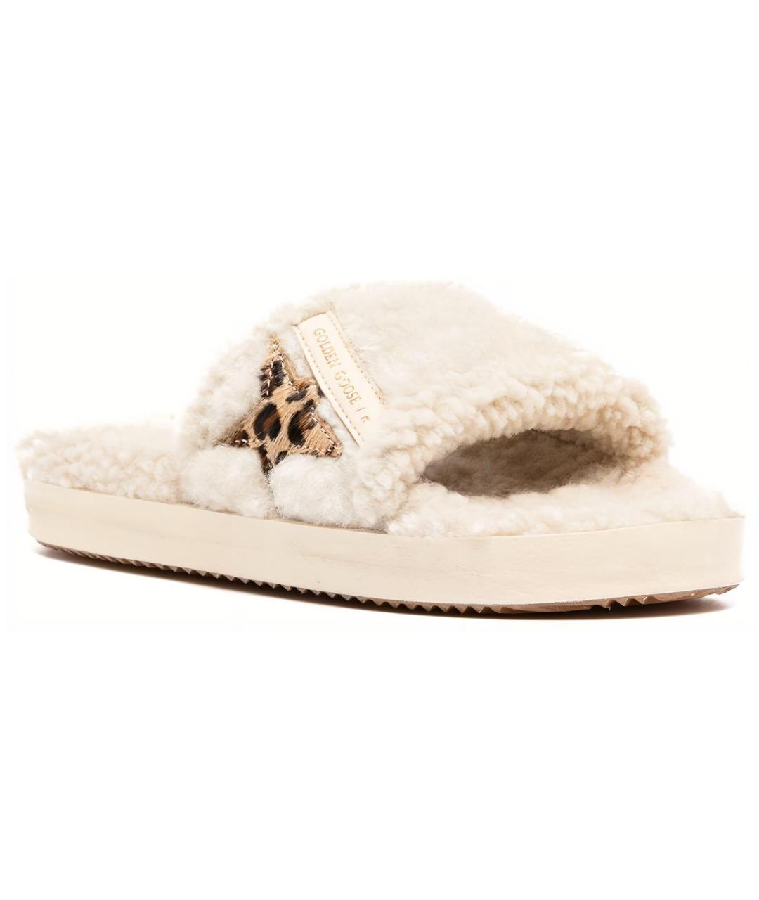 GOLDEN GOOSE DELUXE BRAND Бежевые шлепанцы, фото 2