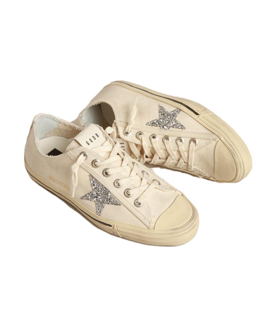 GOLDEN GOOSE DELUXE BRAND Бежевые текстильные кеды, фото 4