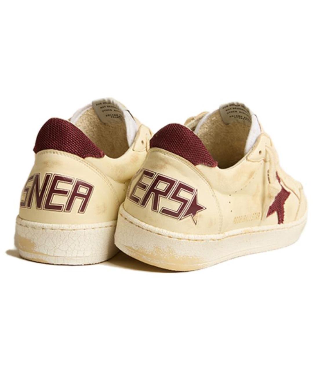 GOLDEN GOOSE DELUXE BRAND Бежевые кожаные низкие кроссовки / кеды, фото 4