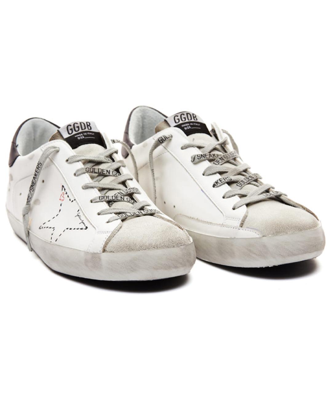 GOLDEN GOOSE DELUXE BRAND Белые кожаные низкие кроссовки / кеды, фото 3