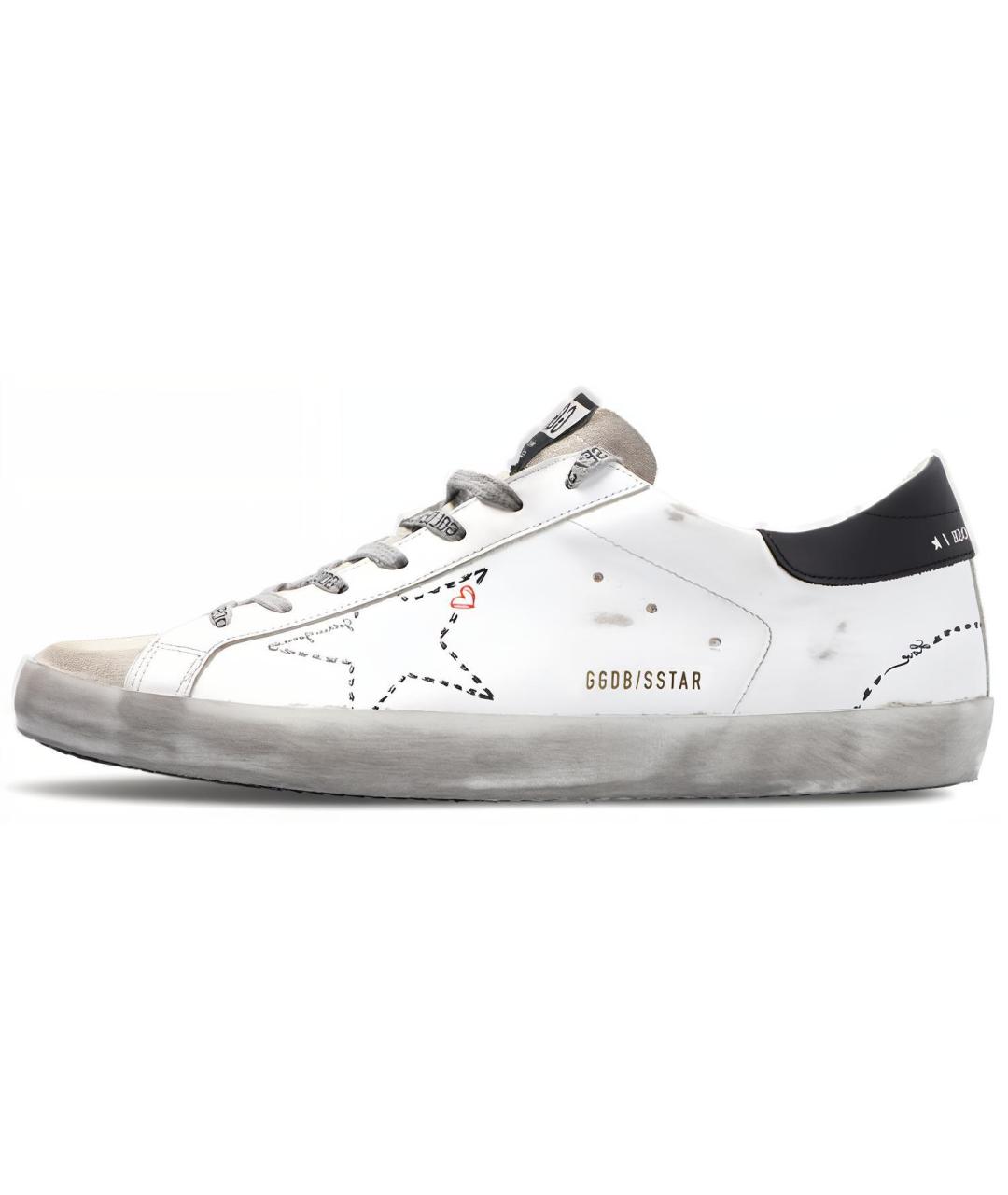 GOLDEN GOOSE DELUXE BRAND Белые кожаные низкие кроссовки / кеды, фото 2