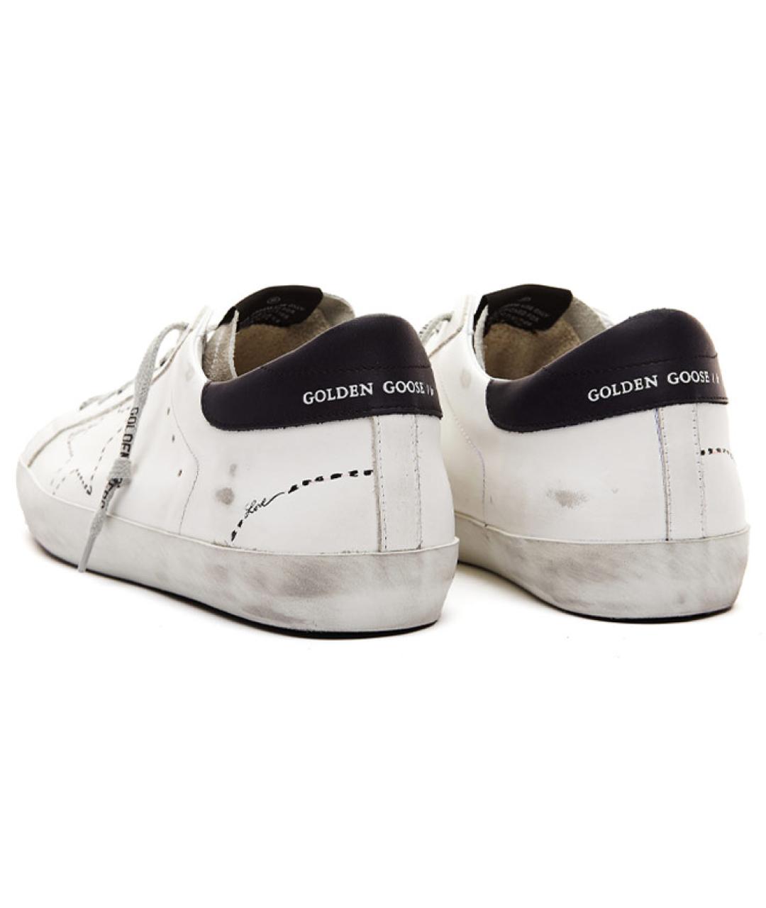 GOLDEN GOOSE DELUXE BRAND Белые кожаные низкие кроссовки / кеды, фото 4