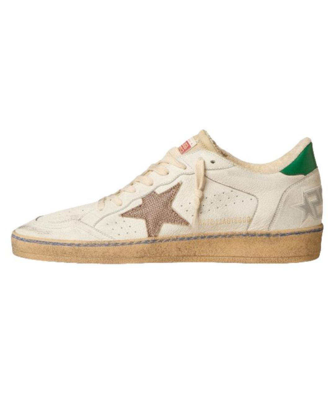 GOLDEN GOOSE DELUXE BRAND Бежевые кожаные низкие кроссовки / кеды, фото 2