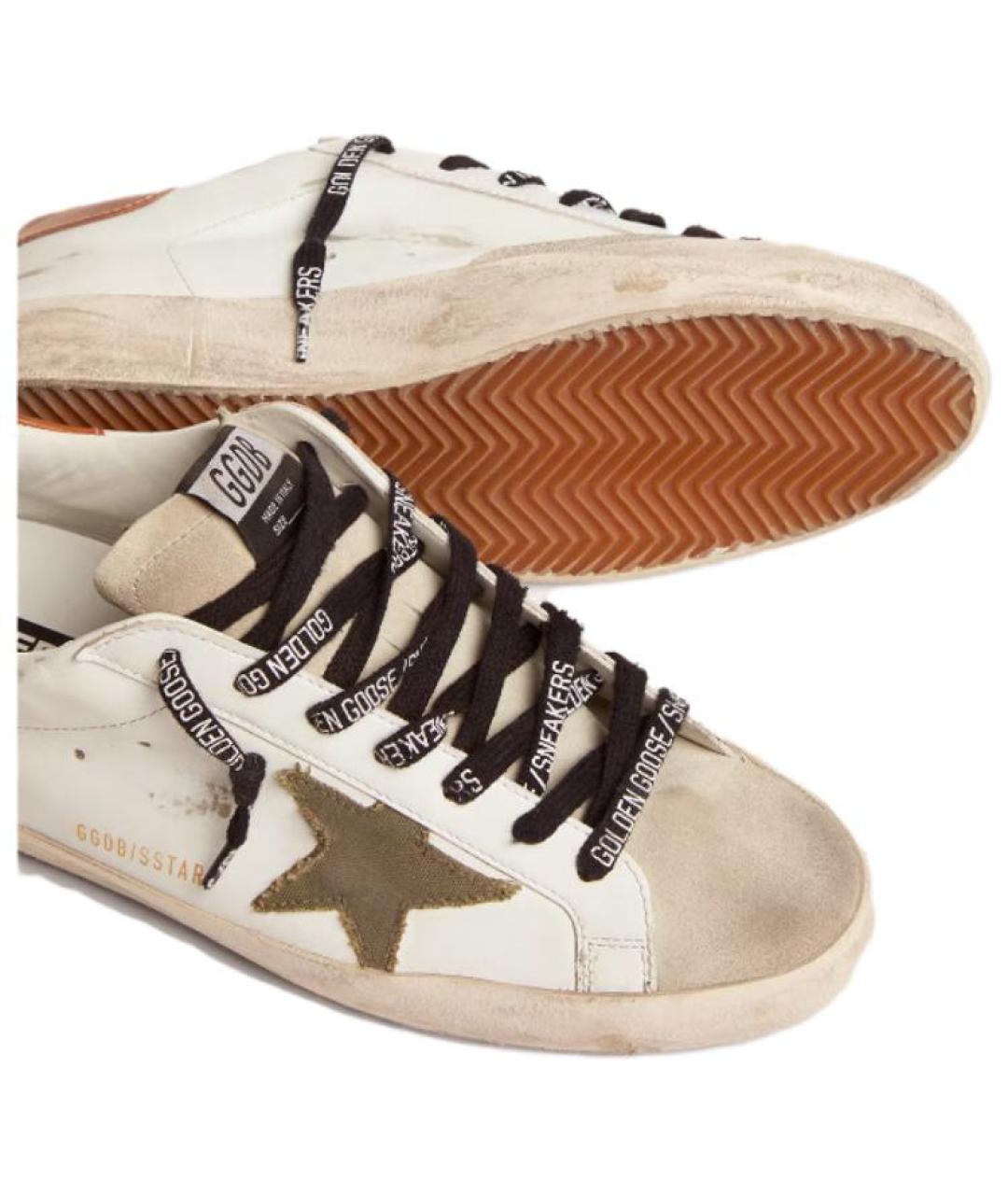 GOLDEN GOOSE DELUXE BRAND Бежевые кожаные низкие кроссовки / кеды, фото 4