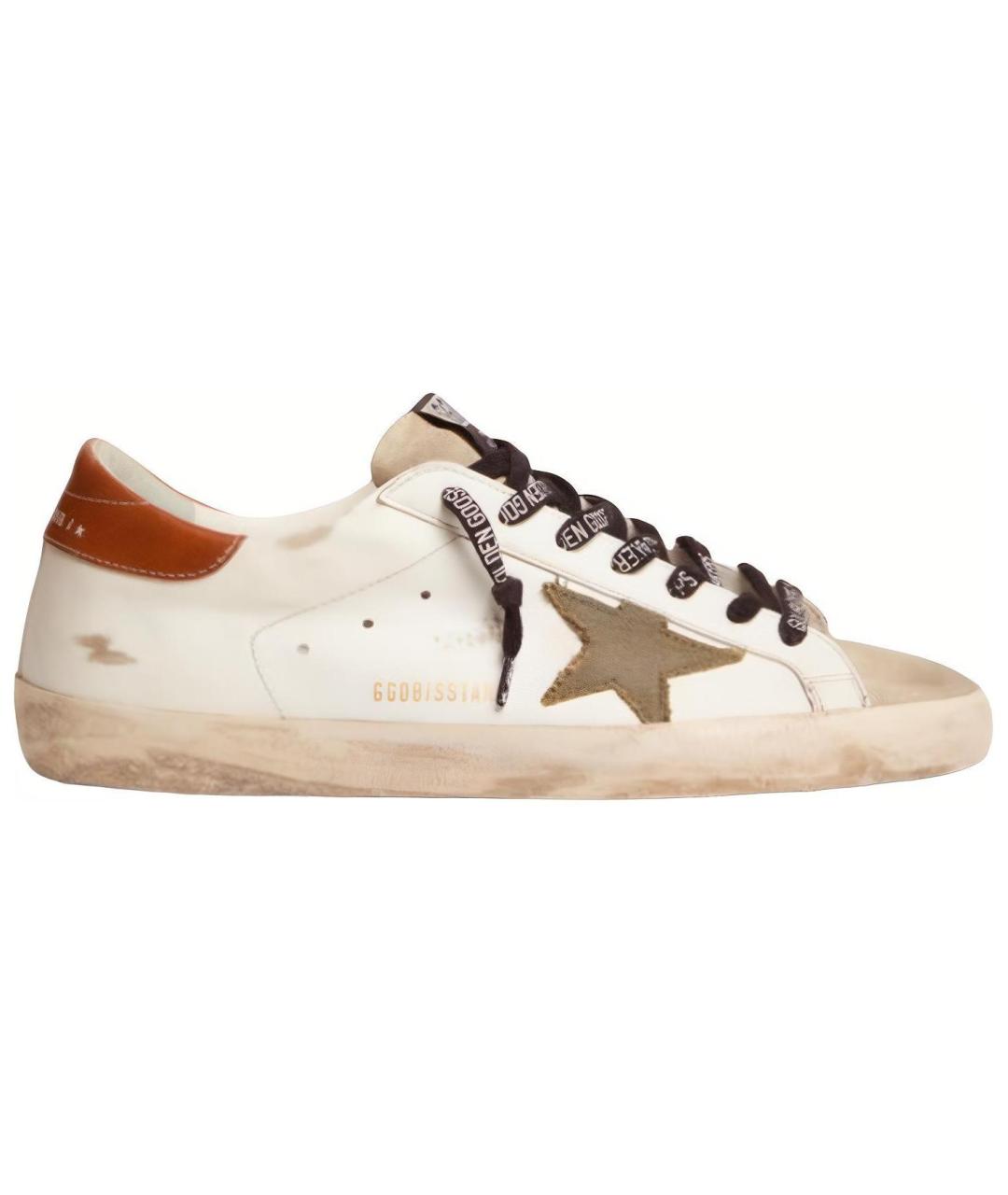 GOLDEN GOOSE DELUXE BRAND Бежевые кожаные низкие кроссовки / кеды, фото 1