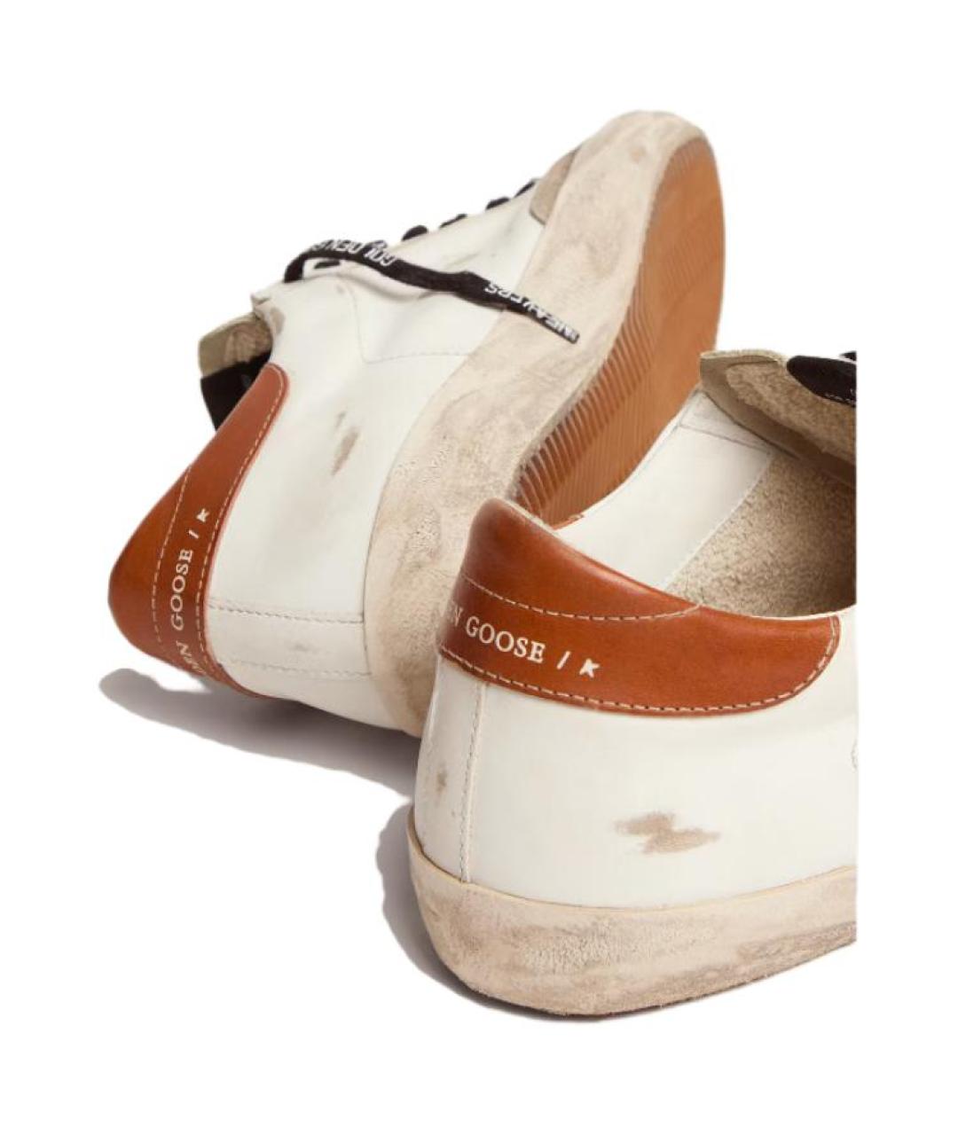 GOLDEN GOOSE DELUXE BRAND Бежевые кожаные низкие кроссовки / кеды, фото 5