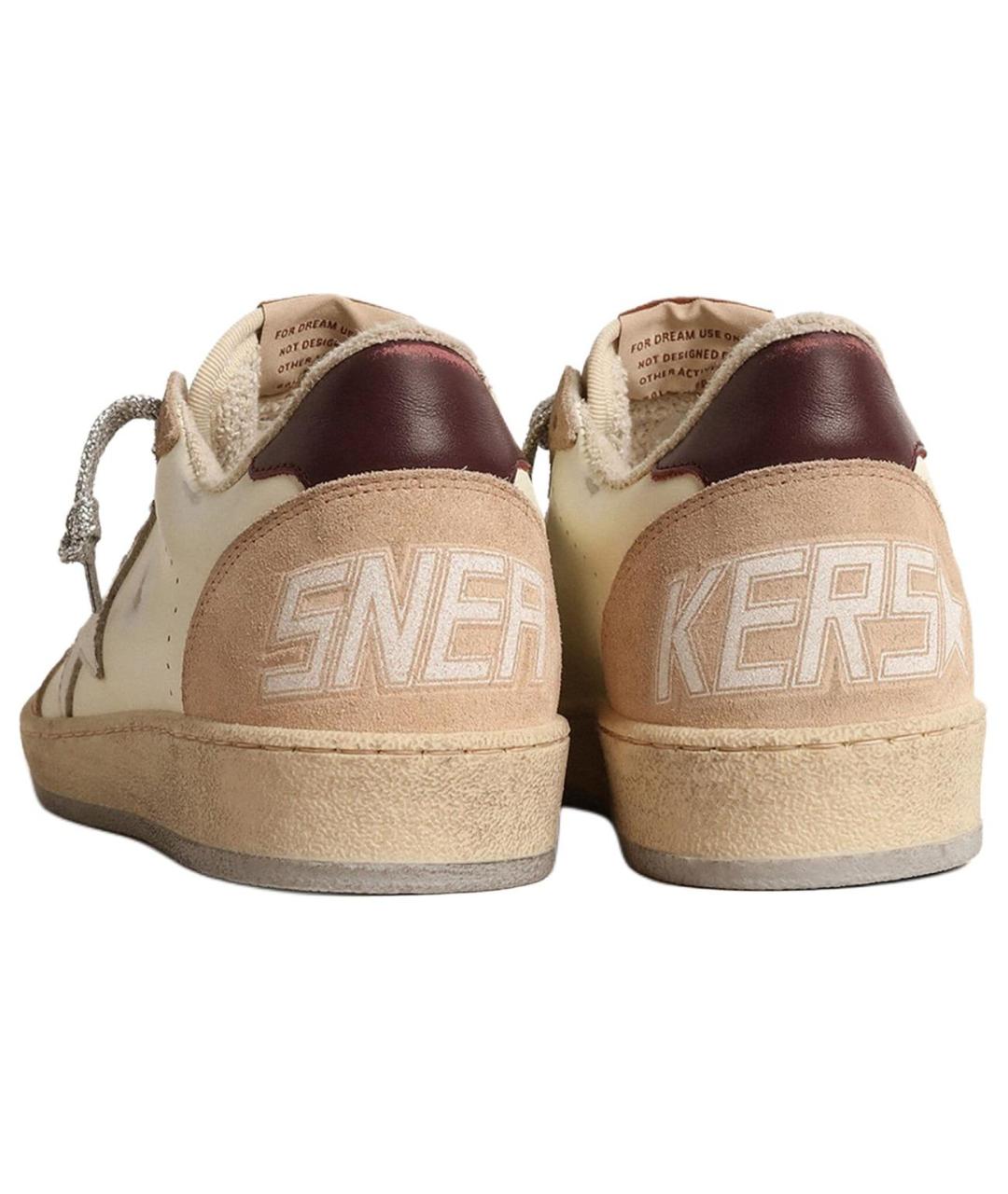 GOLDEN GOOSE DELUXE BRAND Бежевые кожаные кеды, фото 3