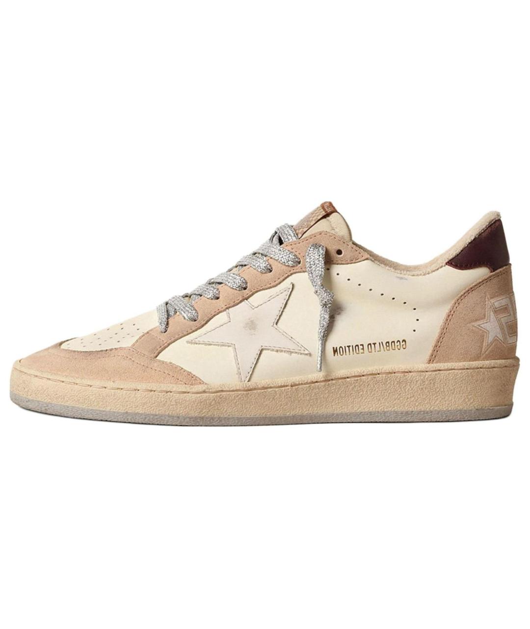 GOLDEN GOOSE DELUXE BRAND Бежевые кожаные кеды, фото 2