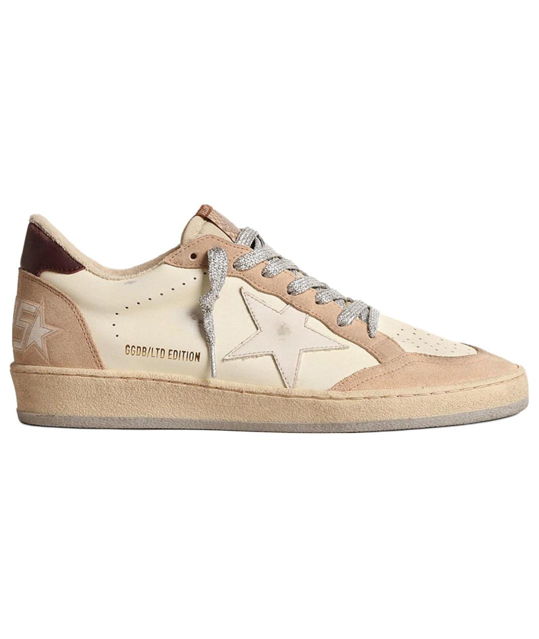 GOLDEN GOOSE DELUXE BRAND Бежевые кожаные кеды, фото 1