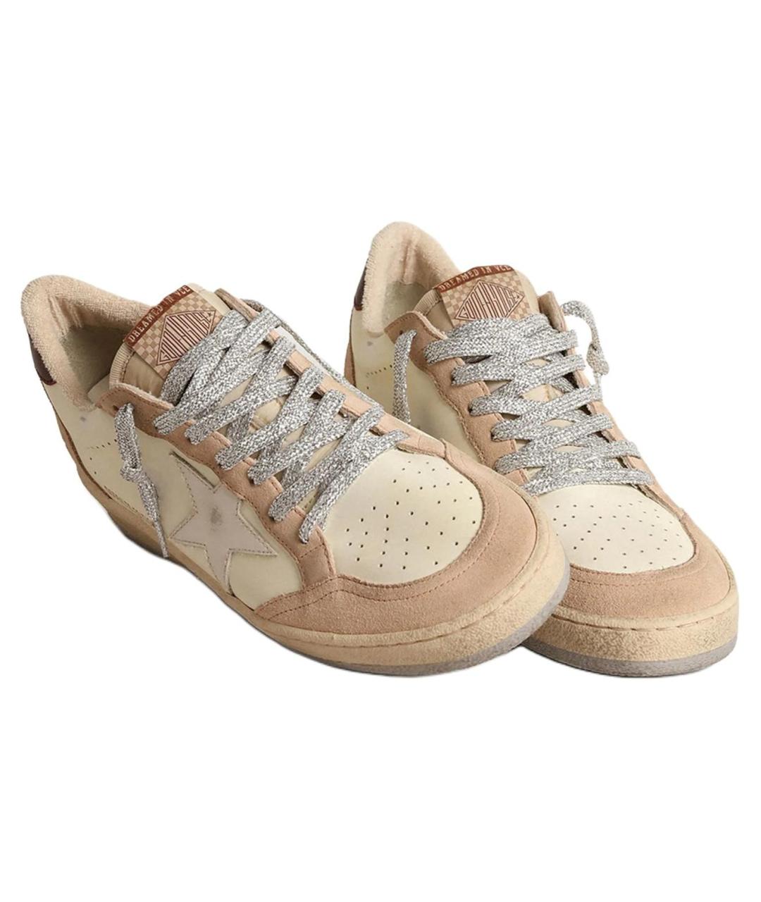 GOLDEN GOOSE DELUXE BRAND Бежевые кожаные кеды, фото 4