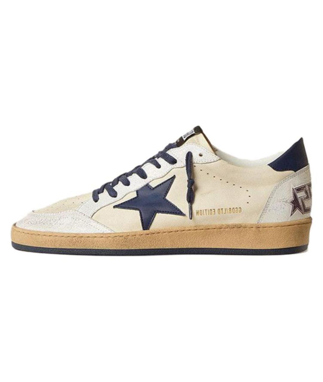 GOLDEN GOOSE DELUXE BRAND Бежевые кожаные низкие кроссовки / кеды, фото 2