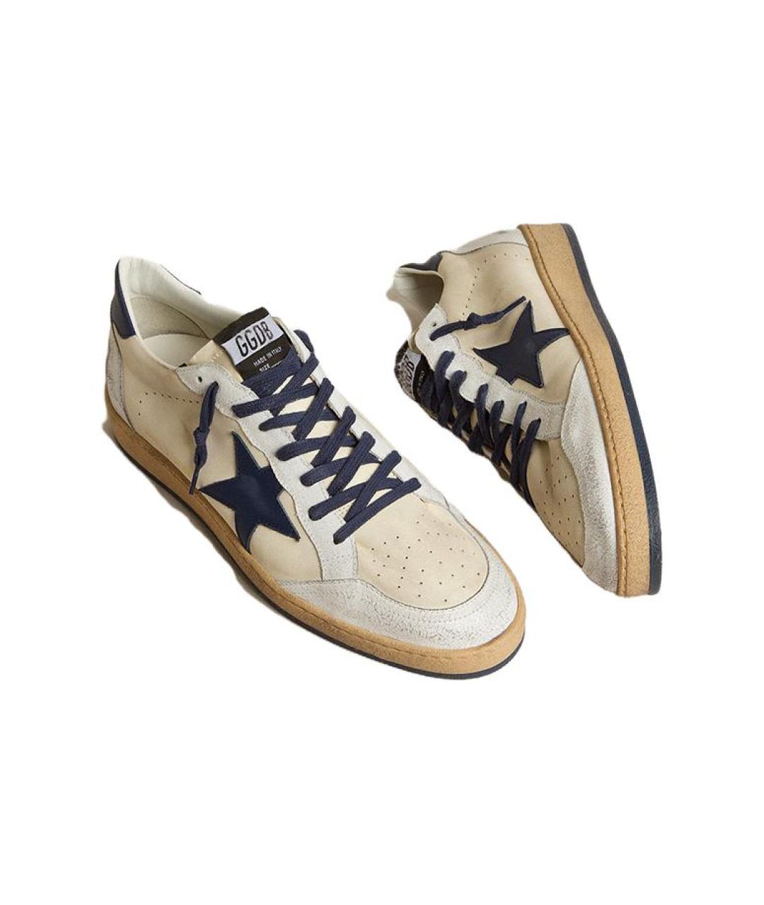 GOLDEN GOOSE DELUXE BRAND Бежевые кожаные низкие кроссовки / кеды, фото 3