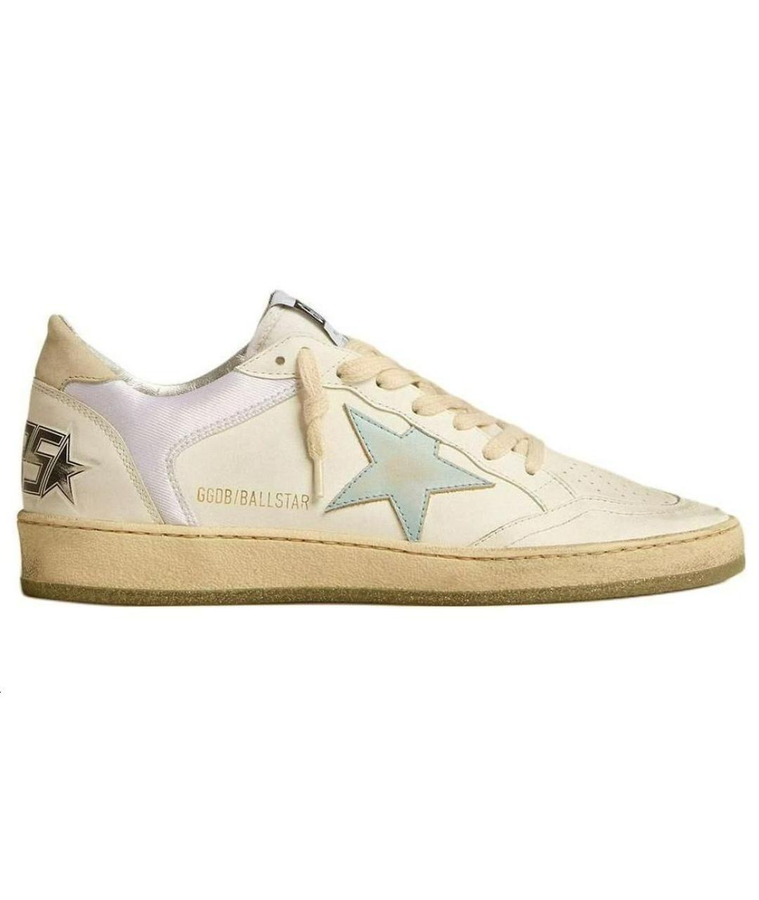 GOLDEN GOOSE Бежевые кожаные кеды, фото 1