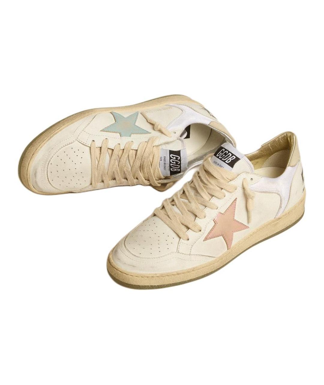 GOLDEN GOOSE Бежевые кожаные кеды, фото 3