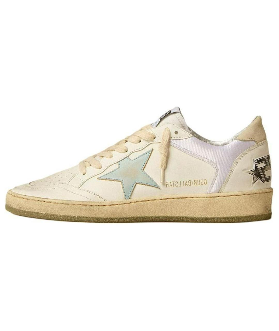 GOLDEN GOOSE Бежевые кожаные кеды, фото 2