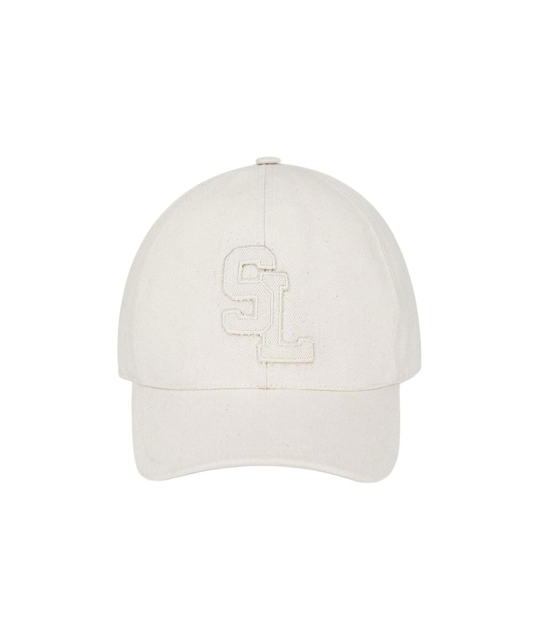 SAINT LAURENT Белая хлопковая кепка, фото 1