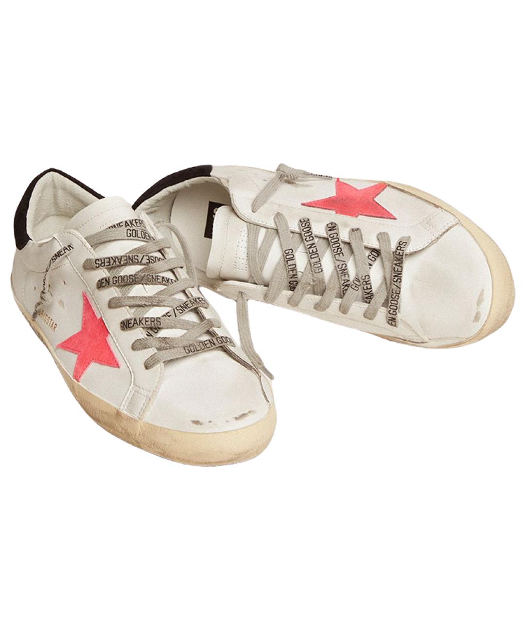 GOLDEN GOOSE DELUXE BRAND Белые кожаные низкие кроссовки / кеды, фото 3