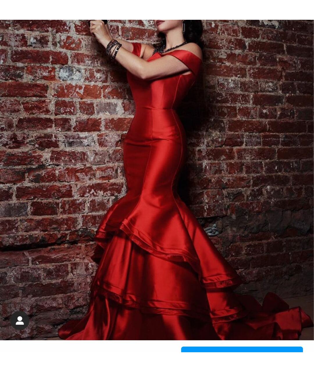 JOVANI Красное атласное вечернее платье, фото 2