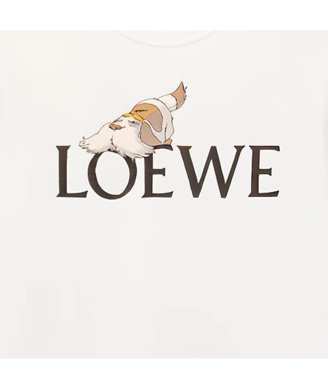 LOEWE Белая хлопковая футболка, фото 7