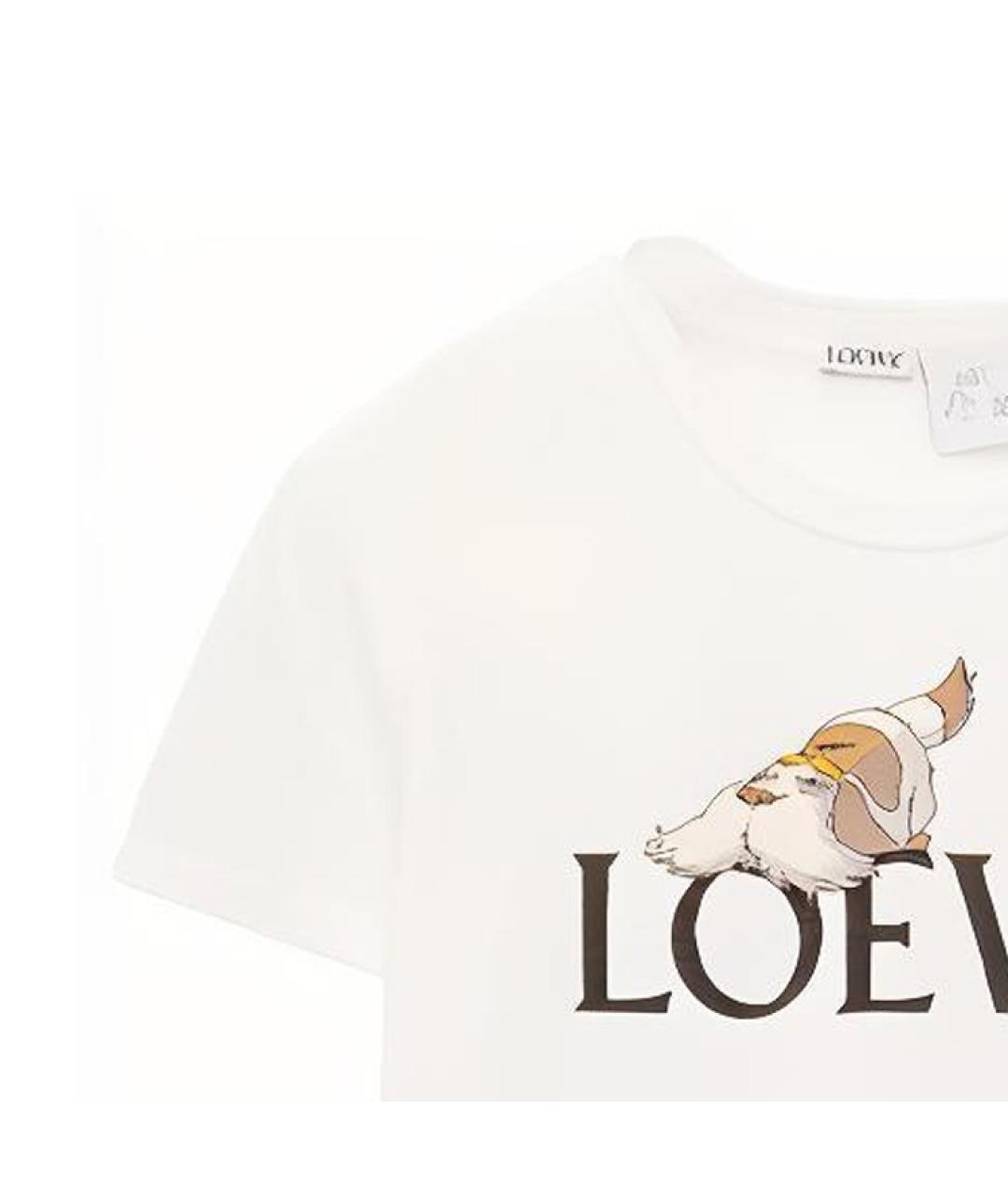 LOEWE Белая хлопковая футболка, фото 5