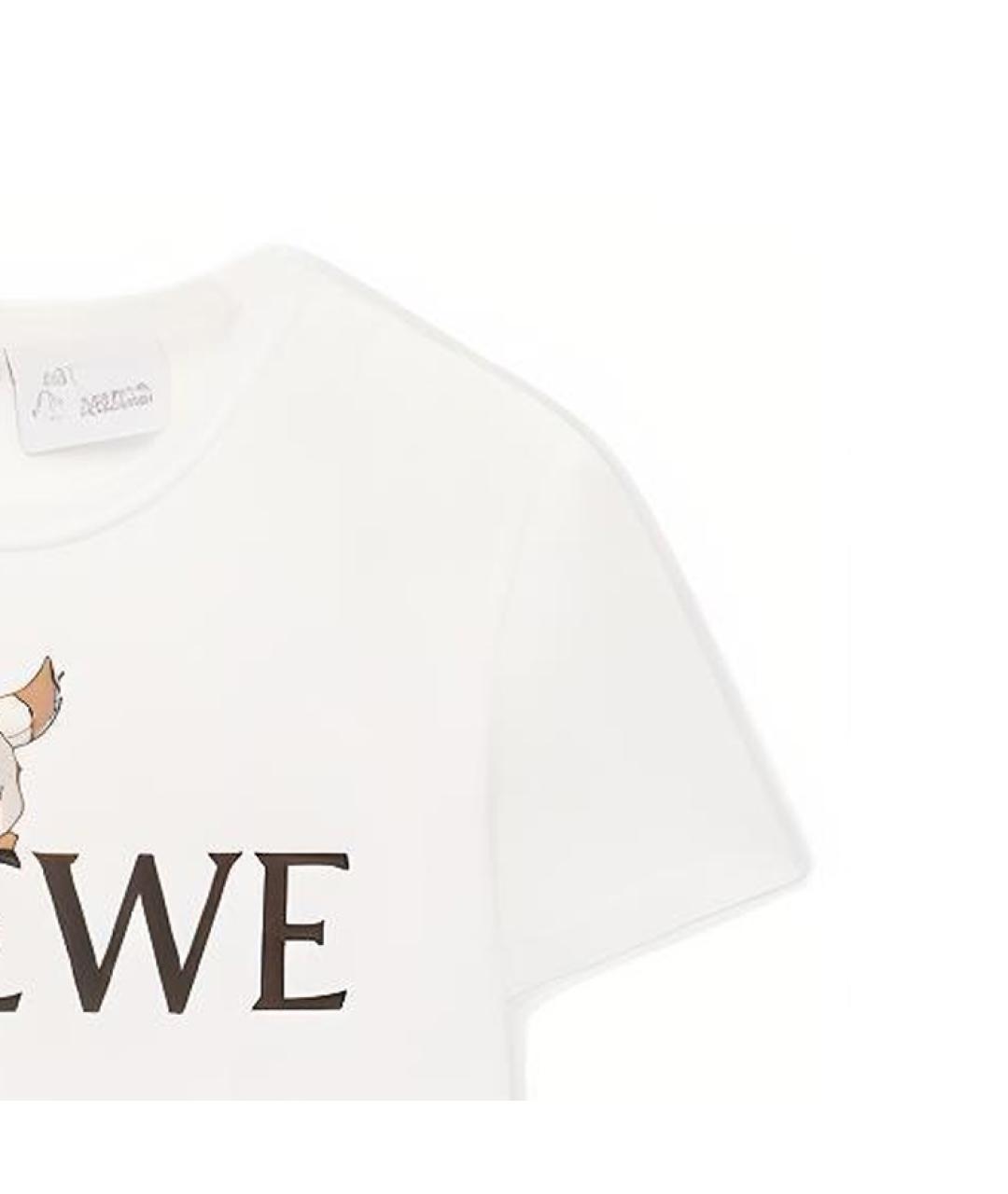 LOEWE Белая хлопковая футболка, фото 6