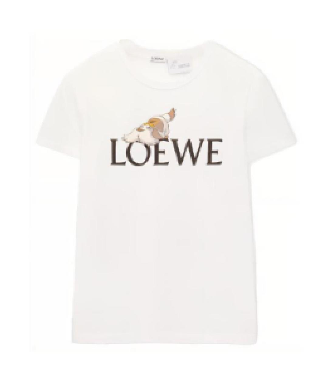 LOEWE Белая хлопковая футболка, фото 1