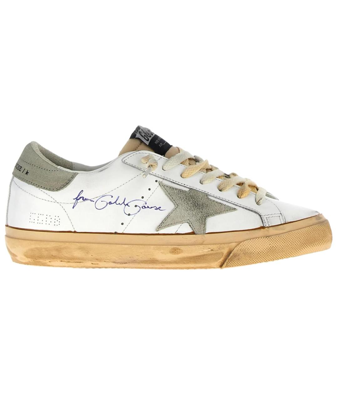 GOLDEN GOOSE DELUXE BRAND Белые кожаные низкие кроссовки / кеды, фото 1