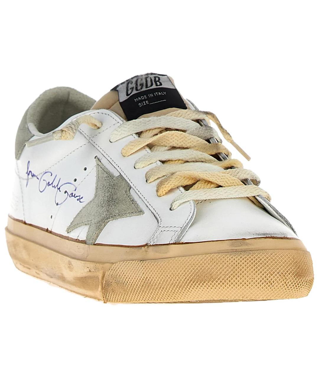 GOLDEN GOOSE DELUXE BRAND Белые кожаные низкие кроссовки / кеды, фото 3