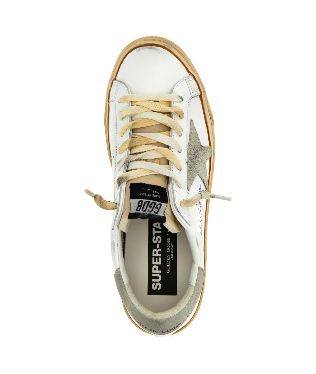 GOLDEN GOOSE DELUXE BRAND Белые кожаные низкие кроссовки / кеды, фото 4