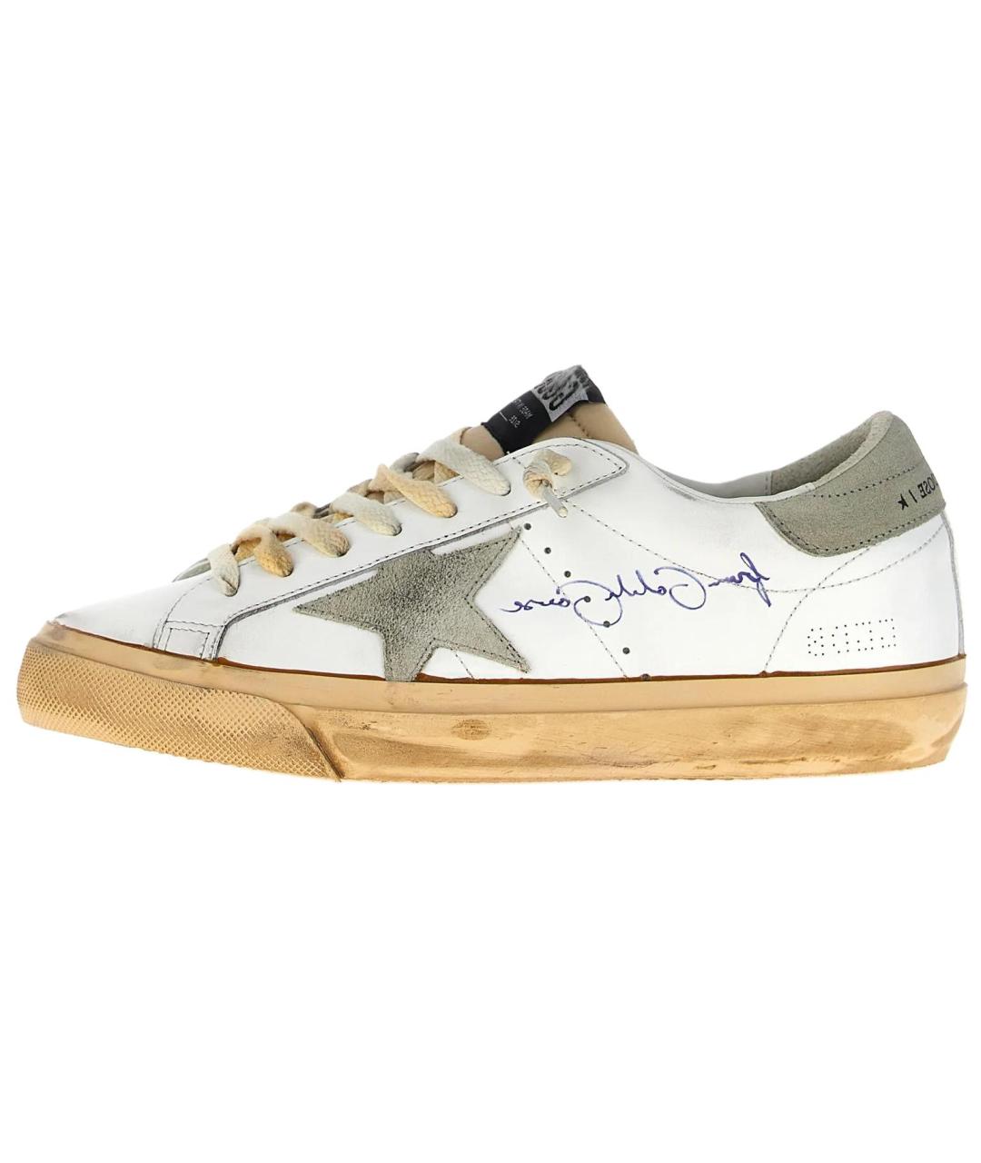 GOLDEN GOOSE DELUXE BRAND Белые кожаные низкие кроссовки / кеды, фото 2