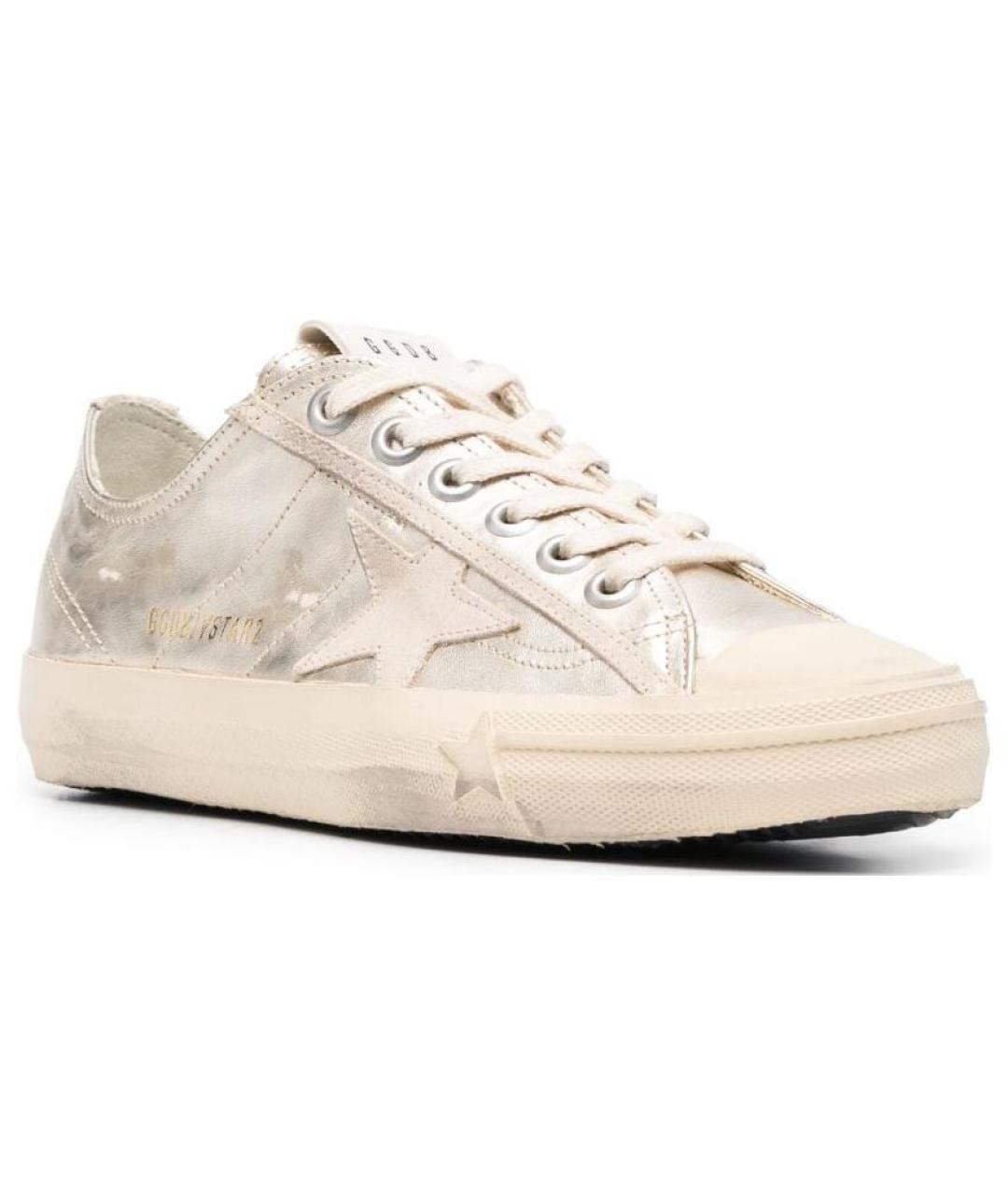 GOLDEN GOOSE DELUXE BRAND Серебряные кожаные кеды, фото 2