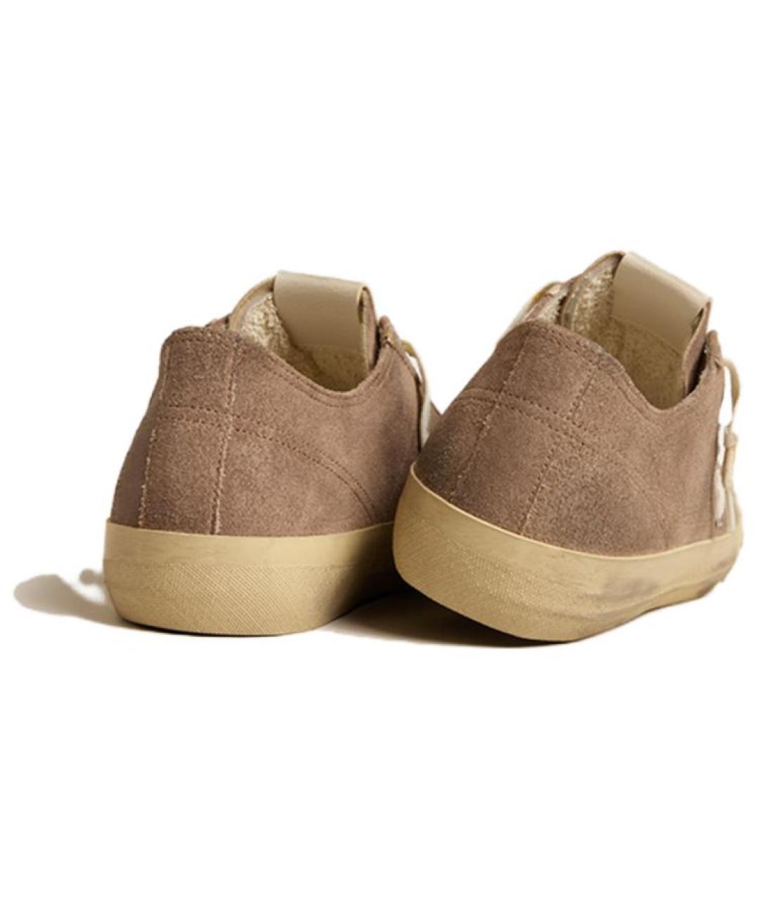 GOLDEN GOOSE DELUXE BRAND Коричневые замшевые низкие кроссовки / кеды, фото 4